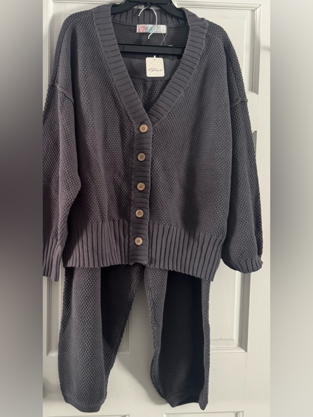 FREE PEOPLE Hailee Waffle Stitch Cardigan & Pants NEW - Picture 4 of 16